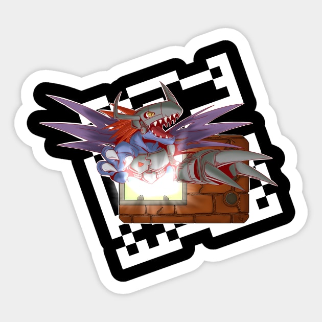 V-Pet Breakout!! MetalGreymon Black Sticker by RobTheGrid